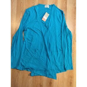 TownCat Women's Teal Open Front‎ Cover Up Lightweight With Pockets Size Small